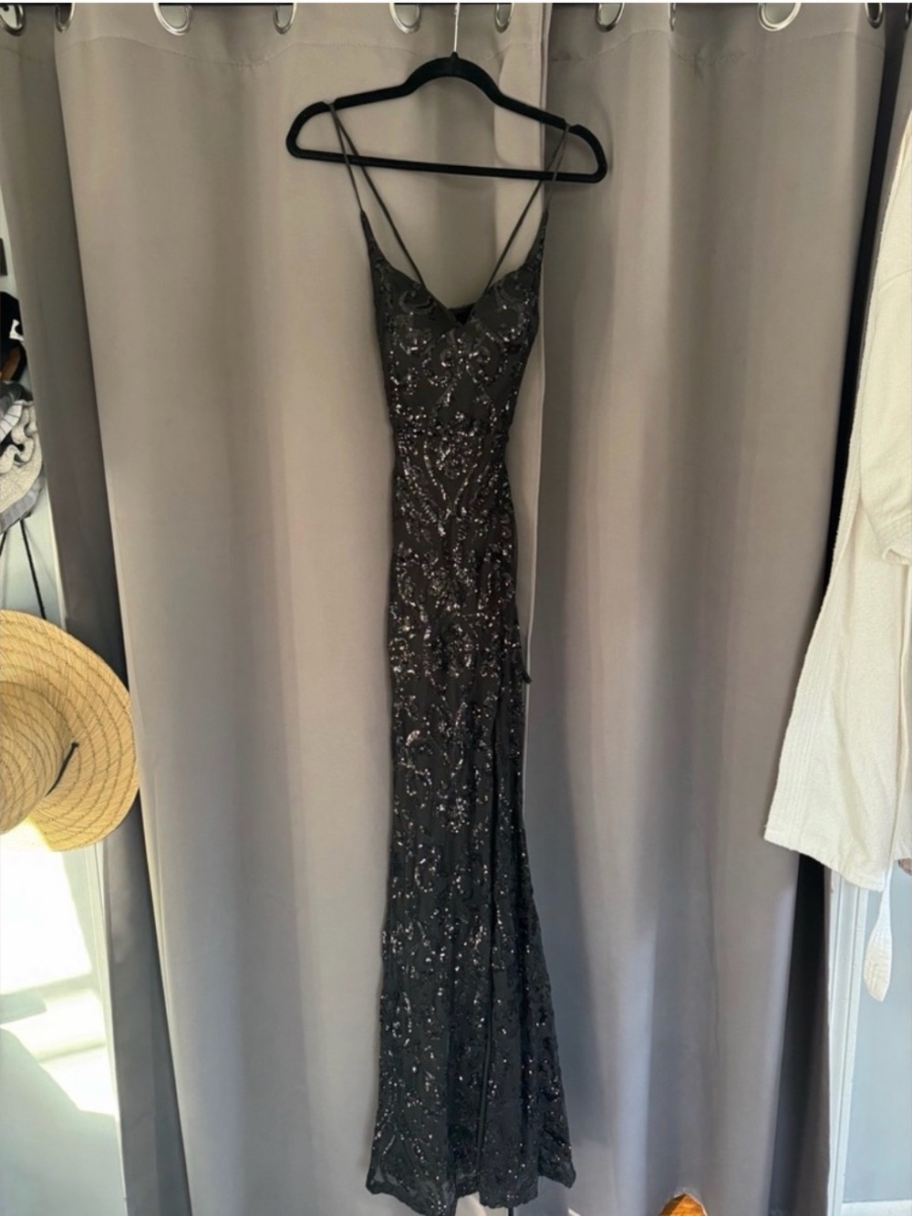 Lori Formal Sequin Lace-Up Long Dress